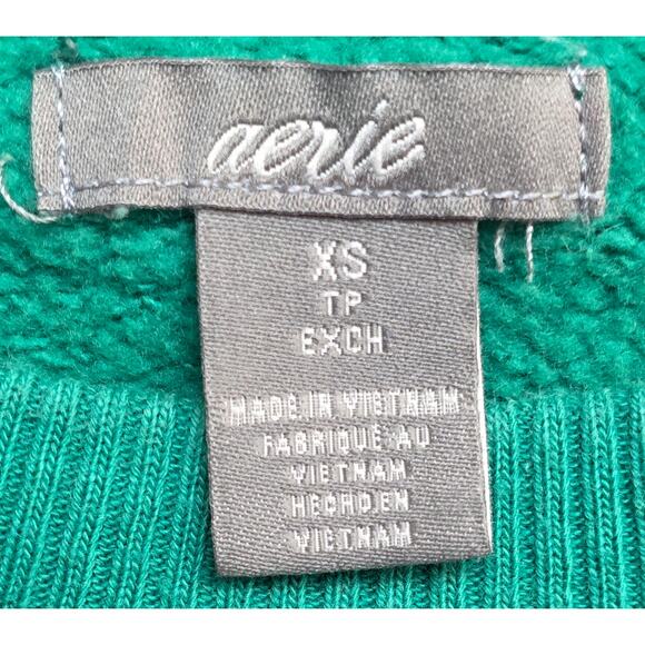 Aerie Womens XS Green Fleece Lined Sweater "Nice-Ish" Oversized - Picture 2 of 10